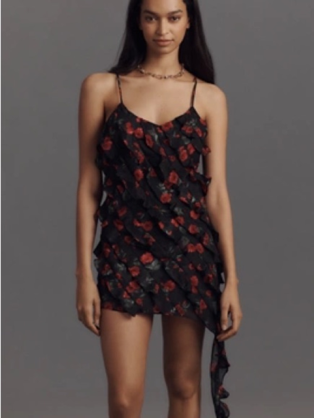 NWT, Anthro Endless Rose Ruffle Mini Dress. Fairy, floral, feminine, fairygoth
